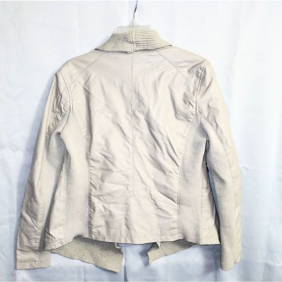 Cavalini Women's Open Front Draped Collar Beige Jacket Medium - Picture 3 of 9